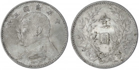 China
Republik, 1912-1949
Dollar (Yuan) Jahr 3 = 1914. Präsident Yuan Shih-kai. vorzüglich/Stempelglanz, schöne Patina, Prachtexemplar. Lin Gwo Ming...