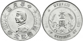 China
Republik, 1912-1949
Dollar (Yuan) o.J., geprägt 1928. Birth of Republic. Präsident Sun Yat-Sen. vorzüglich, leicht berieben. Lin Gwo Ming 49. ...