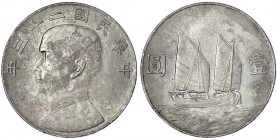 China
Republik, 1912-1949
Dollar (Yuan) Jahr 23 = 1934. vorzüglich, schöne Patina. Lin Gwo Ming 110. Yeoman 345.