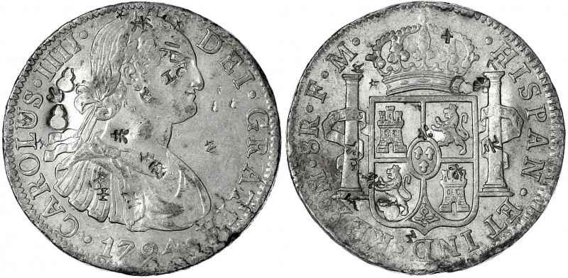 China
"Bang Yang"
Mexiko 8 Reales 1794 Mexico-City mit zahlreichen chin. Chopm...