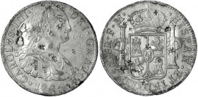China
"Bang Yang"
Mexiko 8 Reales 1794 Mexico-City mit zahlreichen chin. Chopmarks (auch im Rand). sehr schön. Krause/Mishler 109.