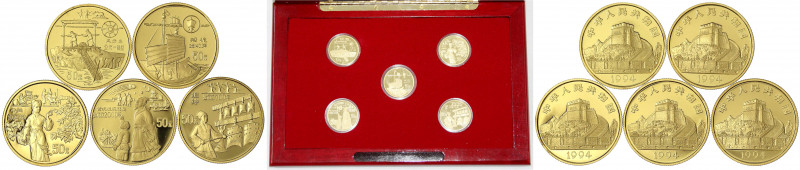 China
Volksrepublik, seit 1949
5 X 50 Yuan GOLD kpl. Serie 1994 Erfindungen un...