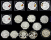 China
Lots der Volksrepublik China
15 Silbergedenkmünzen aus 1986 bis 2008. 5 Yuan Handelsschiff China Queen 1986 im Originaletui, 2 X 5 Yuan Marco ...
