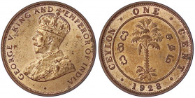 Ceylon
Britische Kolonie, 1796-1972
Cent 1928. prägefrisch, Prachtexemplar. Krause/Mishler 107.