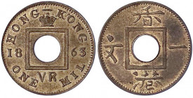 Hongkong
Victoria, 1860-1901
Mil 1863 VR. fast Stempelglanz. Krause/Mishler 3.