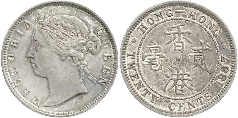 Hongkong
Victoria, 1860-1901
20 Cents 1887. gutes sehr schön. Krause/Mishler 7...