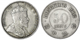 Hongkong
Edward VII., 1902-1910
50 Cents 1902. sehr schön. Krause/Mishler 15.