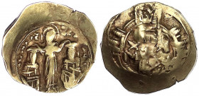 Kaiserreich
Andronicus II. und Michael IX., 1295-1320
Hyperpyron 1295/1320, Constantinopel. Christus krönt beide Kaiser/Maria in Stadtmauer. 4,32 g....