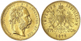 Haus Habsburg
Franz Joseph I., 1848-1916
8 Florin/8 Gulden 1876. 6,45 g. 900/1000. sehr schön/vorzüglich, min. Randfehler. Herinek 235. Jaeger/Jaeck...