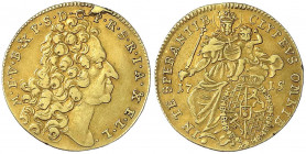 Bayern
Maximilian II. Emanuel, 1679-1726
Max d`or 1715, München. 6,37 g. sehr schön, kl. Stempelfehler am Rand. Hahn 206. Wittelsbach 1605. Friedber...