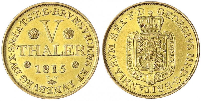 Braunschweig-Calenberg-Hannover
Georg III., 1760-1820
5 Taler 1815 TW. 6,64 g....