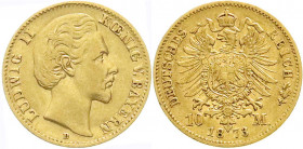 Bayern
Ludwig II., 1864-1886
10 Mark 1873 D. sehr schön. Jaeger 193.
