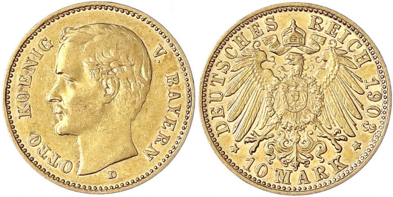 Bayern
Otto, 1886-1913
10 Mark 1903 D. vorzüglich. Jaeger 201.