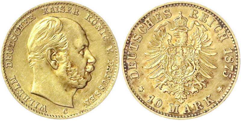 Preußen
Wilhelm I., 1861-1888
10 Mark 1875 C. gutes sehr schön. Jaeger 245.