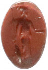 Rom
Gemme 1./2. Jh. Roter Jaspis. Stehende Minerva. Oval, 18 X 12 mm. vorzüglich Exemplar Tietjen Auktion Nov. 1974, Los-Nr. 150e.