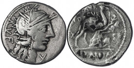 Römer
Republik
2 Denare: Q. Minucius und M. Aemilius Scaurus (dieser subaerat). beide schön/sehr schön