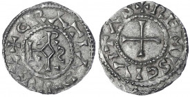 Karl der Kahle, 840-877
Pfennig o.J. Reims +GRATIA D - I REX. Karolus-Monogramm/+REMIS CIVITAS. Kreuz. 1,66 g. gutes sehr schön. Morrison/Grunthal 81...
