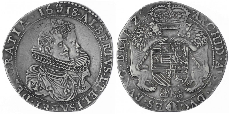 Belgien-Brabant
Albert und Isabella, 1598-1621
Dukaton 1618, Antwerpen. 32,31 ...