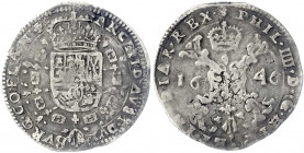 Belgien-Flandern
Philipp IV., 1621-1665
1/2 Patagon 1646, Brügge. fast sehr schön, Schrötlingsfehler. Delmonte 305.