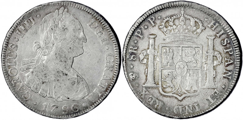 Bolivien
Carlos IV., 1788-1808
8 Reales 1796 Potosi PP. sehr schön. Krause/Mis...