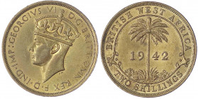 Britisch Westafrika
Georg VI., 1936-1952
2 Shillings 1942 KN. vorzüglich/Stempelglanz. Krause/Mishler 24.