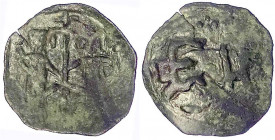 Bulgarien
Ivan Alexander, 1331-1374
Trachy o.J. Stehende Zaren Ivan Alexander und Michael Asen/2 Monogramme. sehr schön. Dimnic/Dobrinic 9.2.12.