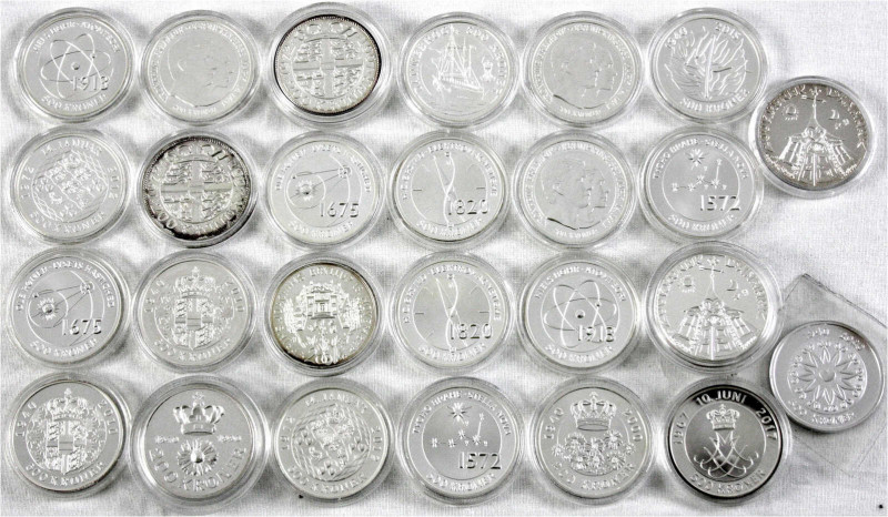 Dänemark
Lots
26 Silbergedenkmünzen aus 1990 bis 2020. 10 X 200 Kronen Silber:...
