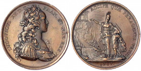 Frankreich
Ludwig XV., 1715-1774
Bronzemedaille 1717 von Duvivier. Auf die Ausbildung des Königs. 41 mm. vorzüglich. Divo 13.