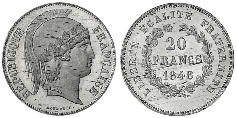 Frankreich
Zweite Republik, 1848-1852
Essai zu 20 Francs in Zinn 1848 von Bouv...