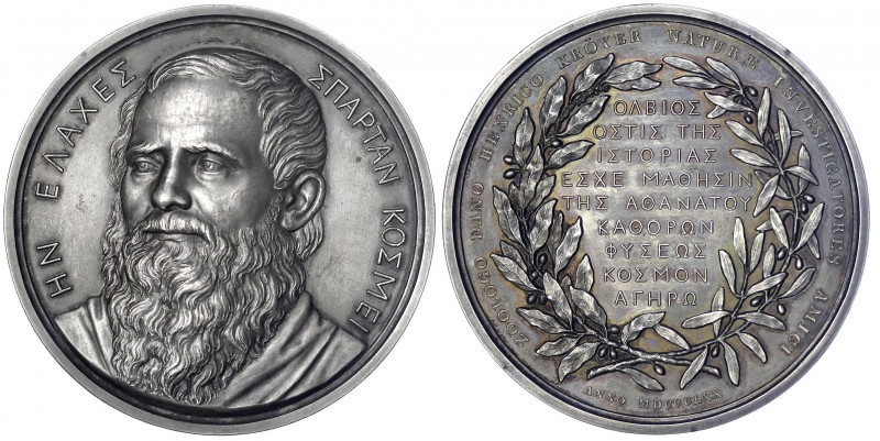 Griechenland
Georg I., 1863-1913
Versilberte Galvano-Medaille 1870 von Conrads...