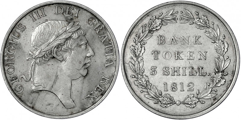 Grossbritannien
George III., 1760-1820
3 Shillings Bank Token 1812. sehr schön...