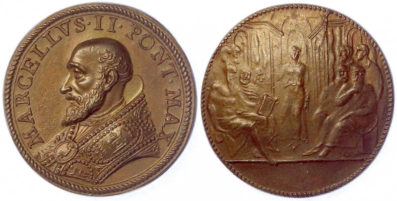 Italien-Kirchenstaat
Marcellus II., 1555
Bronzemedaille o.J. auf die Erneuerun...