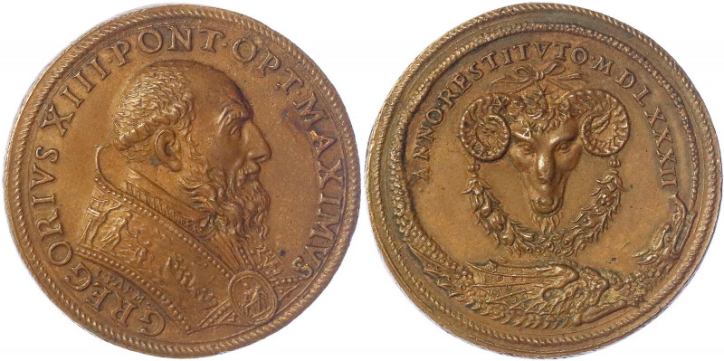 Italien-Kirchenstaat
Gregor XIII., 1572-1585
Bronzemedaille 1582 von Lorenzo F...