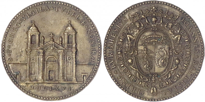 Italien-Kirchenstaat
Alexander VII., 1655-1667
Bronzemedaille 1666 von Hameran...