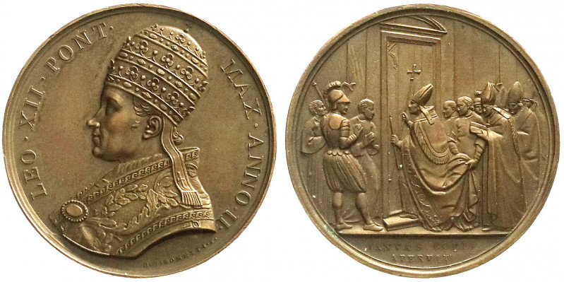 Italien-Kirchenstaat
Leo XII., 1823-1829
Bronzemedaille Jahr 2 = 1824, von Gir...