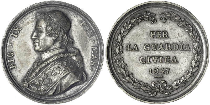 Italien-Kirchenstaat
Pius IX., 1846-1878
Messinggussmedaille 1847 von Picioli....