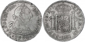 Peru
Karl III., 1759-1788
8 Reales 1774, Lima MJ. sehr schön, Schrötlingsfehler. Krause/Mishler 78. C./C./T. 798.