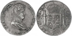 Peru
Ferdinand VII., 1808-1833
8 Reales 1814 JP, Lima. sehr schön/vorzüglich, schöne Patina. Krause/Mishler 114.1.