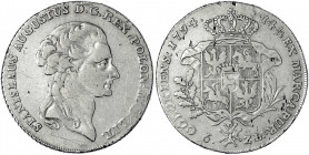 Polen
Stanislaus August, 1764-1795
6 Zlotych (Talar) 1794. sehr schön, kl. Randfehler. Gumowski 2399.