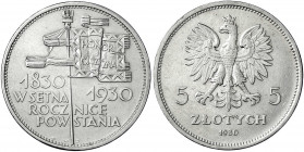 Polen
Zweite Republik, 1923-1939
5 Zloty 1930 Standarte. sehr schön/vorzüglich, berieben. Yeoman 19.1.