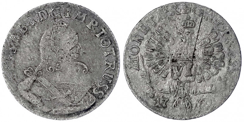 Russland
Elisabeth I., 1741-1761
Sechsgröscher 1761, Königsberg, für Ostpreuss...