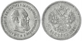 Russland
Alexander III., 1881-1894
50 Kopeken 1894, St. Petersburg. fast sehr schön. Bitkin 87.