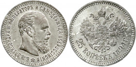 Russland
Alexander III., 1881-1894
25 Kopeken 1894 St. Petersburg. fast Stempelglanz, Prachtexemplar. Bitkin 97.