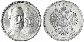 Russland
Nikolaus II., 1894-1917
Romanov-Rubel 1913. prägefrisch/fast Stempelglanz, Prachtexemplar. Bitkin 336. Yeoman 70. Schön 22. Parchimowicz 55...