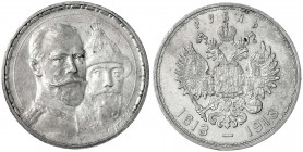 Russland
Nikolaus II., 1894-1917
Romanov-Rubel 1913. sehr schön/vorzüglich. Bitkin 336. Yeoman 70. Schön 22. Parchimowicz 55 b.