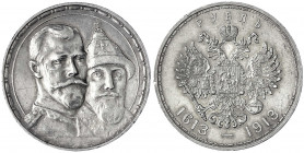 Russland
Nikolaus II., 1894-1917
Romanov-Rubel 1913. vorzüglich, kl. Kratzer und Randfehler. Bitkin 336. Yeoman 70. Schön 22. Parchimowicz 55 b.