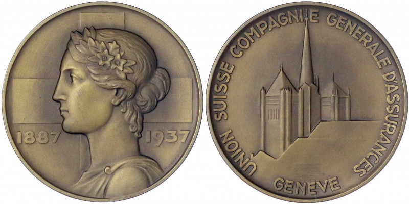 Schweiz-Genf, Stadt
Bronzemedaille 1937 von Huguenin. 50 Jahre Versicherung Uni...