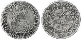 Haus Habsburg
Erzherzog Sigismund, 1477-1490
Halber Guldiner 1484, Hall. 15,33 g. fast sehr schön, sehr selten. Schulten 4425. Moser/Tursky 60.