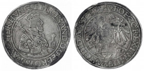 Haus Habsburg
Ferdinand I., 1521-1564
Taler zu 72 Kreuzer o.J. (1558), Hall. Mit Titel erwählter Kaiser. Hüftbild/Wappen auf Doppeladler über Reichs...