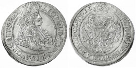 Haus Habsburg
Leopold I., 1657-1705
1/2 Reichstaler 1695 (über 1693 geschitten) KB, Kremnitz. 14,28 g. vorzüglich/Stempelglanz, Prachtexemplar. Heri...